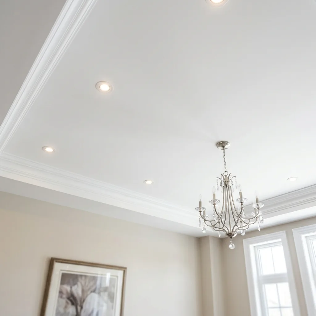 Drywall ceiling showing dry, clean visual counterpart